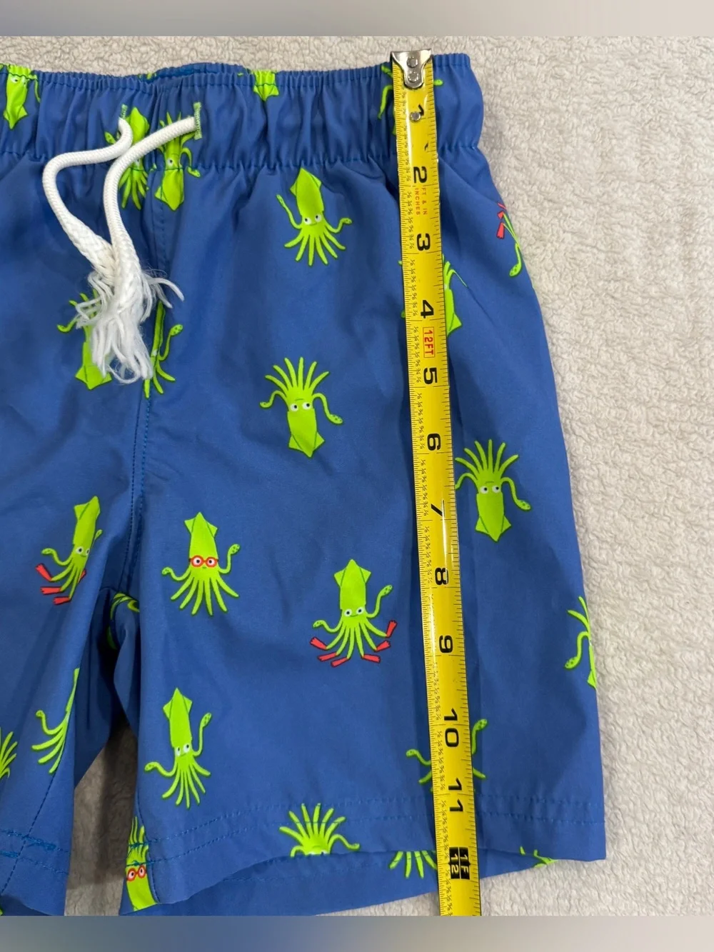 Boys 4T Toddler Swim Suit Trunks Board Shorts Squid Old Navy Neon